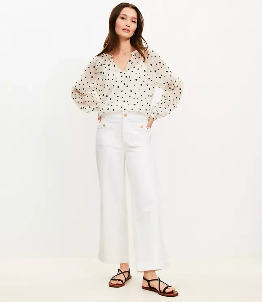 Petite Palmer Wide Leg Crop Pants Twill