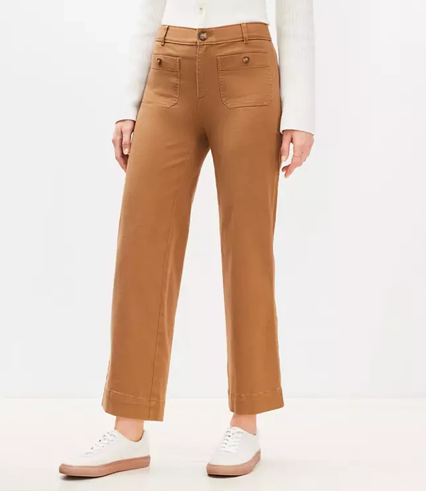 Petite Palmer Wide Leg Crop Pants Twill