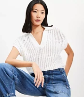 Mesh Stitch Wedge Sweater