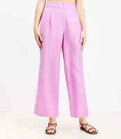 LOFT Beach Linen Blend Wide Leg Pants