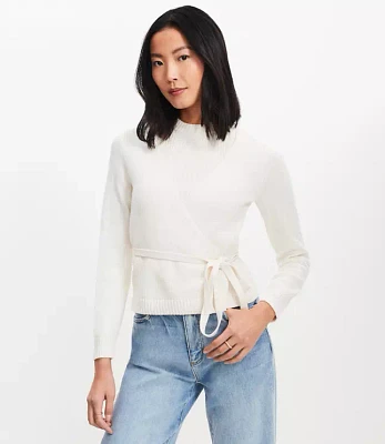 Petite Layered Wrap Sweater