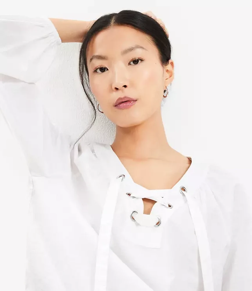 Lace Up Blouse