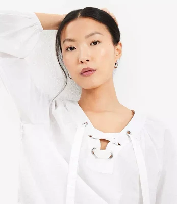 Lace Up Blouse