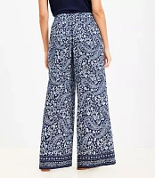 Bandana Pull On Wide Leg Pants in Linen Blend