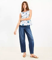 Paisley Plaid Smocked Peplum Top