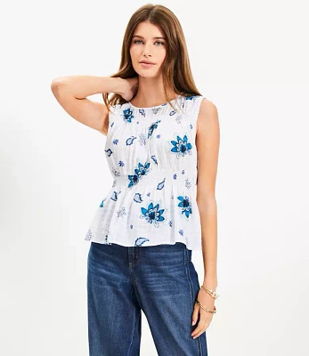 Paisley Plaid Smocked Peplum Top