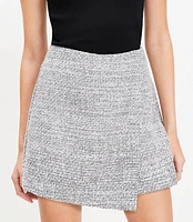 Petite Tweed Wrap Skort
