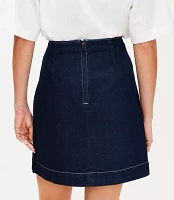Petite Denim Utility Skirt in Rinse Wash