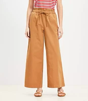 Breezy Wide Leg Ankle Pants Twill