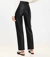 Tall Pull On Straight Pants Faux Leather