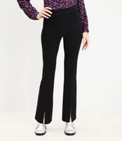 Split Hem Flare Pants Twill