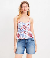 Fish Textured Tie Front Cami