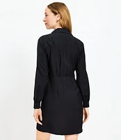 Dahlia Tie Front Mini Shirtdress