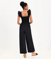 LOFT Beach Smocked Ruffle Strap Jumpsuit