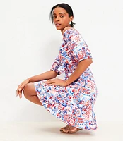 Petite Scribble Ruffle Off The Shoulder Mini Dress