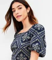 Tuilerie Square Neck Puff Sleeve Top
