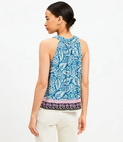 Petite Palm Smocked Halter Top