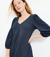 Tall Stripe Textured Pleated Mini Dress