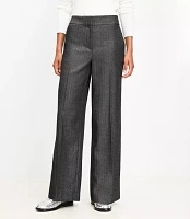 Petite Clean Wide Leg Pants Shimmer Herringbone