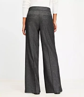 Petite Clean Wide Leg Pants Shimmer Herringbone