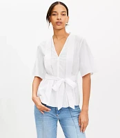 Pleated Belted Top