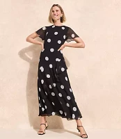 Dotted Flounce Maxi Dress