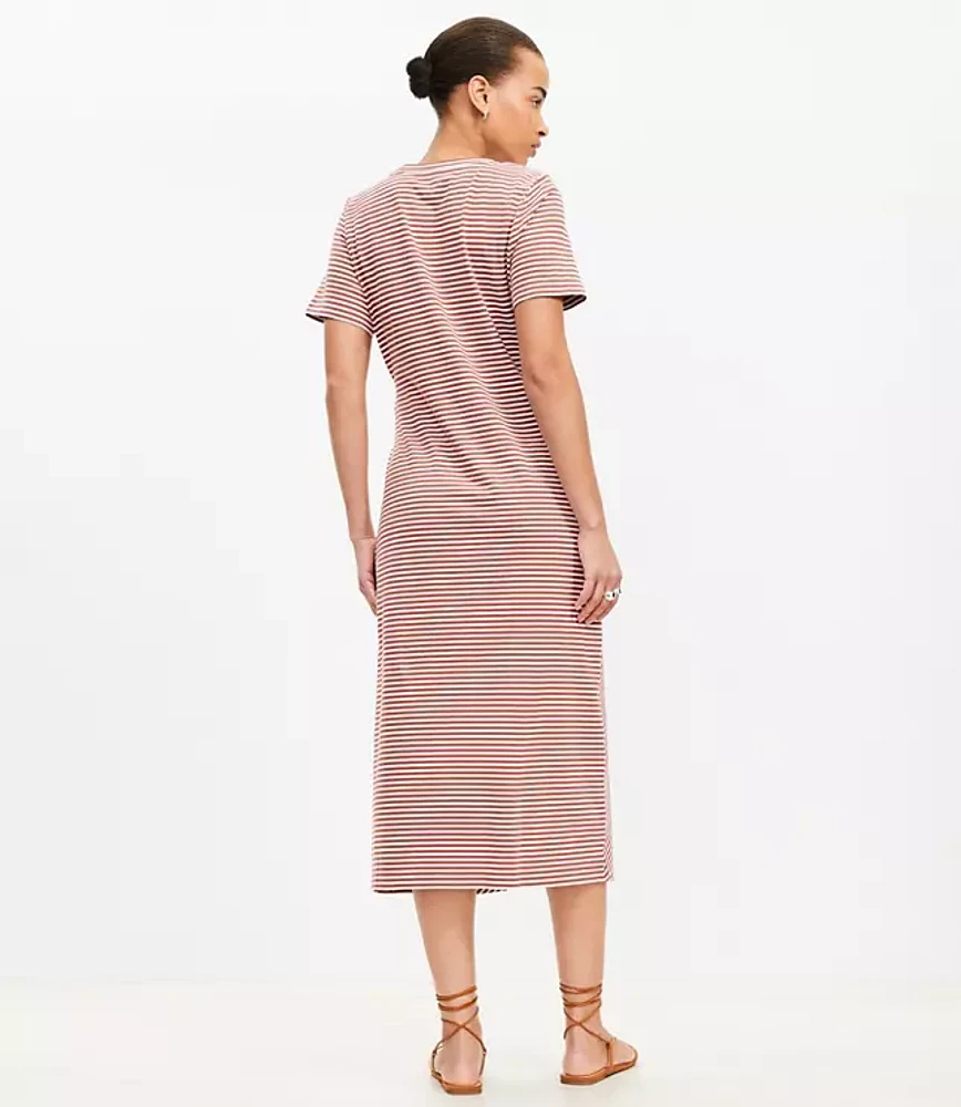 Striped Twist Midi Dress