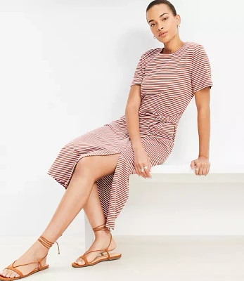 Striped Twist Midi Dress