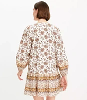 Petite Floral Pleated Flounce Mini Dress