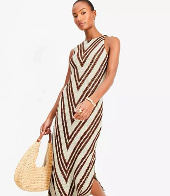 Chevron Crochet Midi Dress