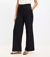 Clean Wide Leg Pants in Linen Blend
