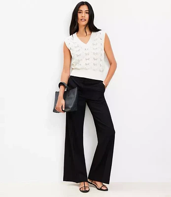 Clean Wide Leg Pants in Linen Blend