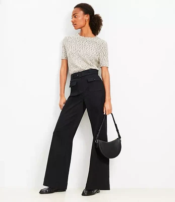 Belted Palmer Wide Leg Pants in Pique