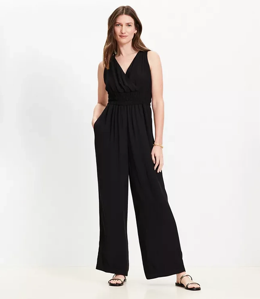 Smocked Crisscross Back Jumpsuit