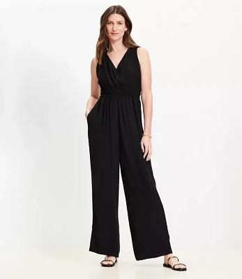 Smocked Crisscross Back Jumpsuit