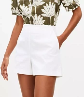 Textured Darted Side Zip Shorts