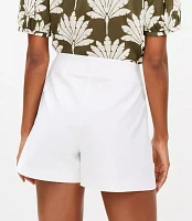 Textured Darted Side Zip Shorts