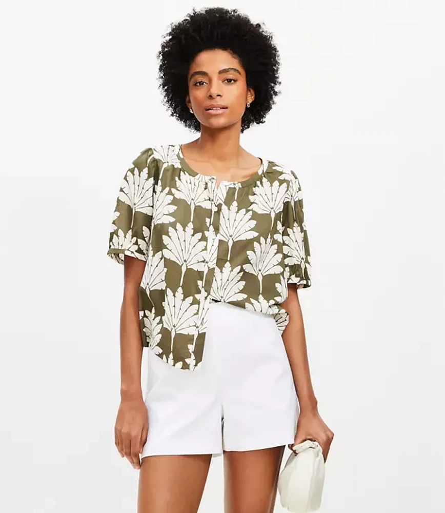 Textured Darted Side Zip Shorts