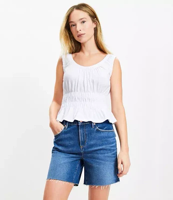 Shirred Peplum Tank Top