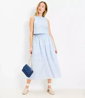 Floral Embroidered Scalloped Maxi Skirt