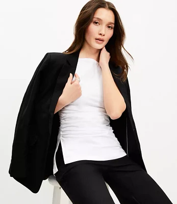 Ruched Side Slit Top