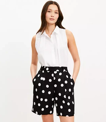 Petite Peyton Shorts in Dotted Linen Blend