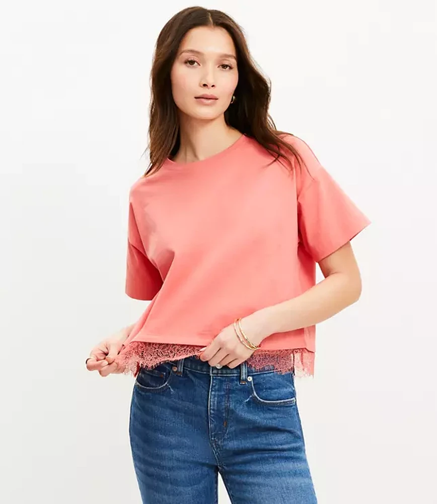 Lace Hem Jersey Modern Tee