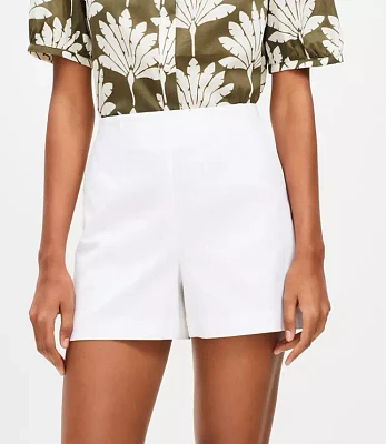 Curvy Textured Darted Side Zip Shorts