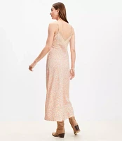 Paisley Lace Trim Midi Slip Dress