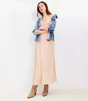 Paisley Lace Trim Midi Slip Dress
