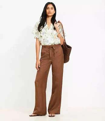 Petite Straight Pants in Linen Blend