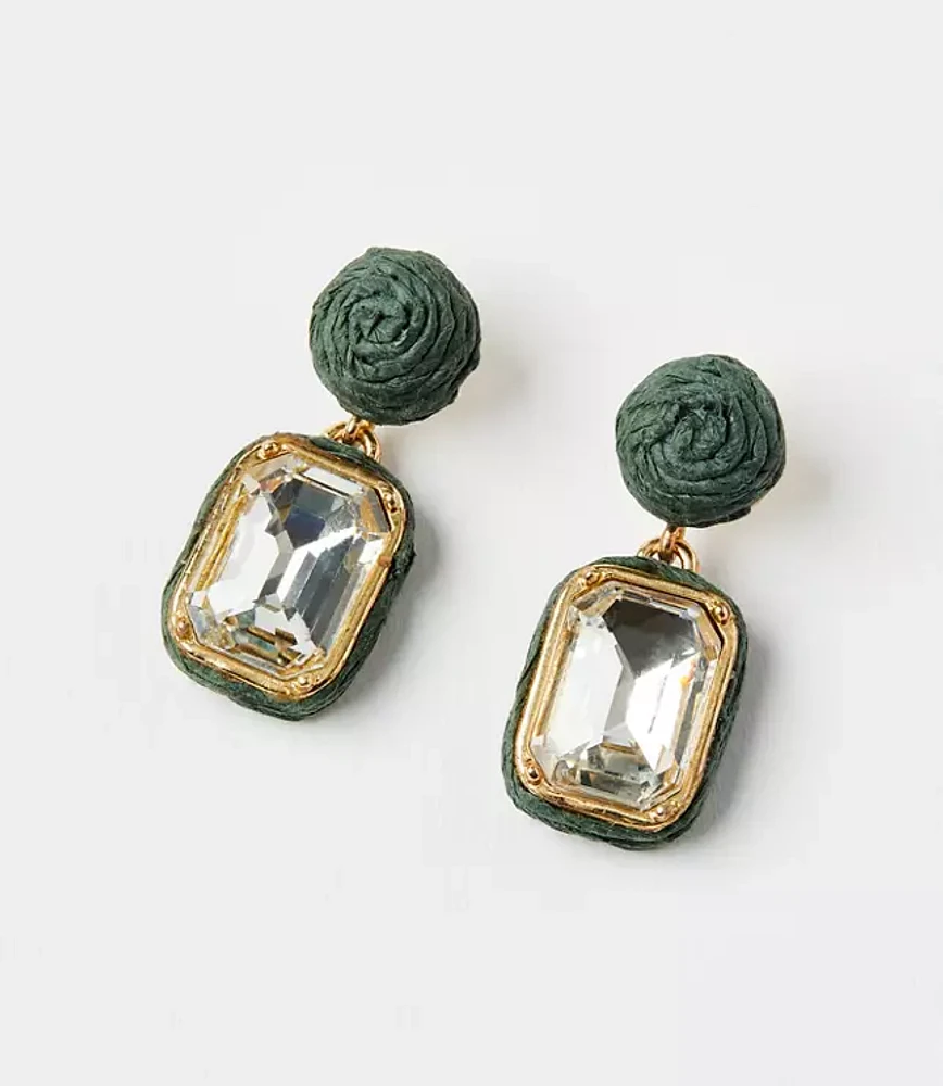 Fabric Wrapped Drop Earrings