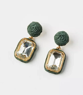 Fabric Wrapped Drop Earrings