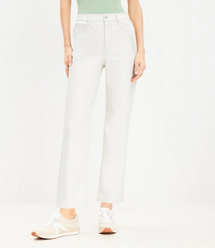 Five Pocket Straight Pants Faux Leather